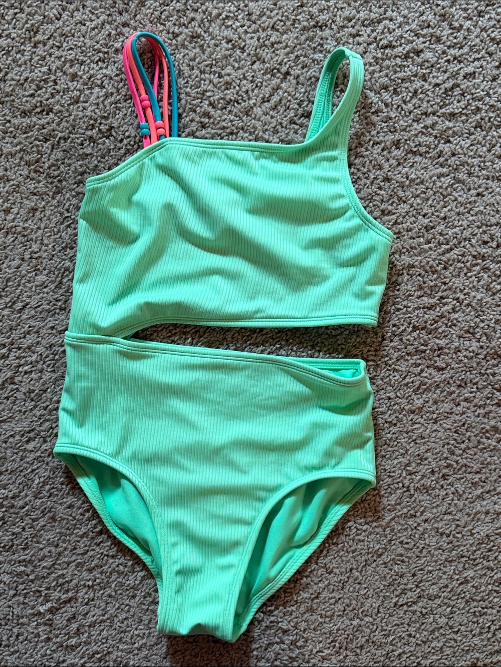 One piece lime Green Swim Suit